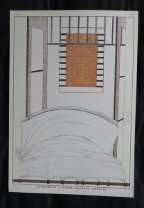 INGE HÖHER "Bett" Lithographie, 1973